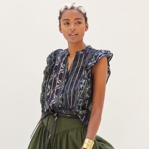 Pilcro Ruffled Buttondown